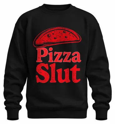 Immagine prodotto di Felpa con cappuccio, stile retrò, con scritta "Pizza Slut Pizza Fan Pizzeria Fastfood", colore nero, taglia XXL