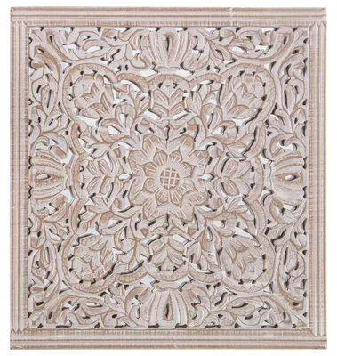 Vierkant MDF-Altaar mit Spiegel, natur, 100 x 2,5 x 100 cm