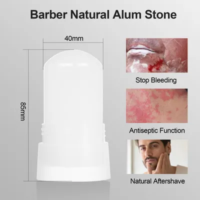 Produktbild von Alaunstein, 100 % natürlich, geruchlos, Deodorant-Alternative nach der Rasur, beruhigt die Haut, Rasierer, stoppt Blutungen