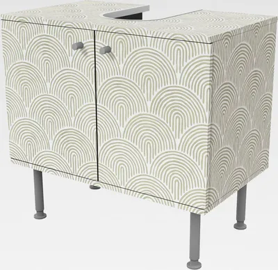 Produktbild von Waschbeckenunterschrank 2 Türen Muster höhenverstellbar mit Füßen - 60er Breite - originell Abstrakt Unterschrank grün Bad Gäste WC Möbel mit Motiv 1858