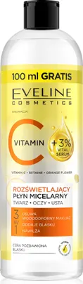 Obrázek produktu pro EVELINE Rozjasňující micelární fluid 3v1 s vitaminem C 500 ml