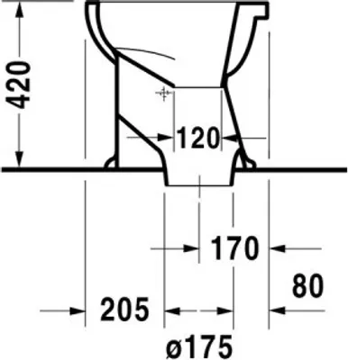 Produktbild von Duravit Stand WC (Ohne Deckel) Duraplus 47 cm Trockenklosett (reine Keramik) - Farbe: Weiß; 180010000