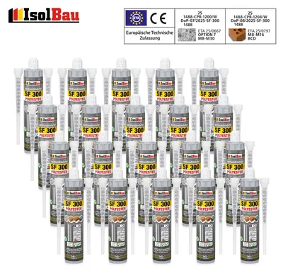 Isolbau SF 300 Verbundmörtel 20 x 300 ml + 40 x Statikmischer Injektionsmörtel Klebemörtel