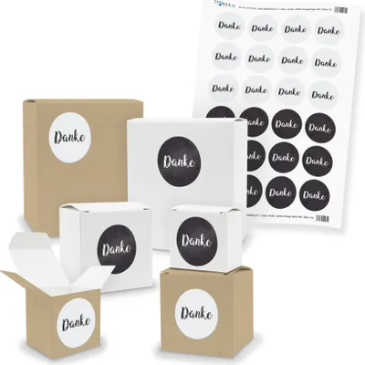Produktbild von itenga SET Danke Vintage Papier Mix (Motiv 73 V03) 24x kleine Geschenkboxen mit