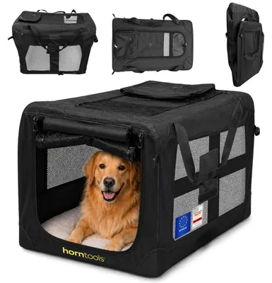Faltbare Hundebox mit Netzfenstern, 74x53x52 cm, für Hunde & Katzen