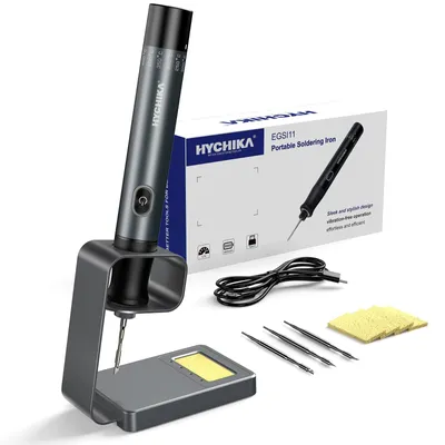 Produktbild von HYCHIKA Lötkolben Set, Akku Lötkolben mit 2600mAh, Intelligentem Indicator, 7s s