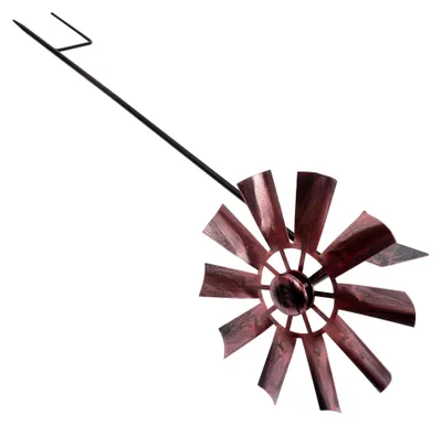 Produktbild von Windmühle aus Eisen für den Garten mit Sockel – Rotierendes Metallornament für Beete und Rasen