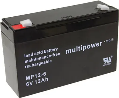 Produktbild von Multipower Bleiakku MP12-6 6,0 Volt 12 Ah mit 6,3mm Steckanschlüsse