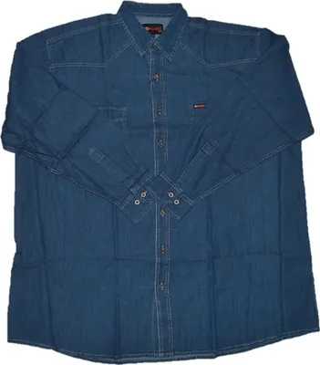 Produktbild von Übergrößen dünnes Jeanshemd KAMRO Dunkelblau 7XL