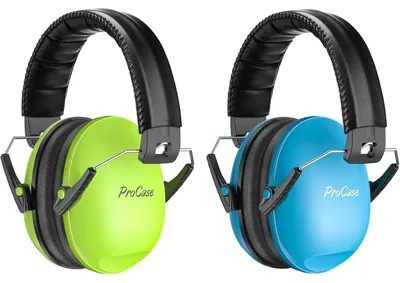 Obrázek produktu pro Sluchátka pro děti, ochrana proti hluku, NRR 21 dB, vhodné pro věk 3-15 let, barva modrá/zelená