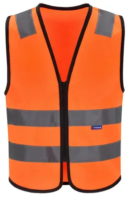 Immagine prodotto di Gilet di sicurezza da uomo, riflettente, con zip, colore arancione, taglia XS