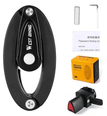 Immagine prodotto di Lucchetto per bicicletta - Lucchetto a combinazione pieghevole - Catena in acciaio - 85 cm - Antifurto - Nero