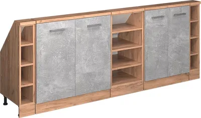 Produktbild von Küchenschrank für Dachschrägen Vicco R-Line Beton 210 cm 5er Set, Model 58186