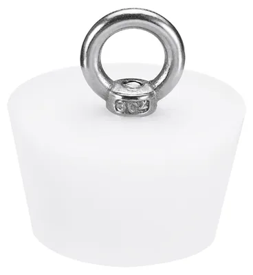 Konischer Silikonstopfen 40–51 mm, Badewannenstopfen mit Ring, Weiß
