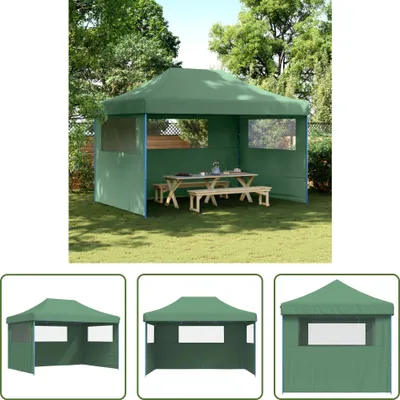 Image de The Living Store Tente de réception pliable Pop-Up avec 3 panneaux latéraux Vert