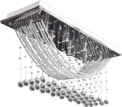 Produktbild von vidaXL Weiße Deckenlampe mit funkelnden Glasperlen 8 x G9 29 cm