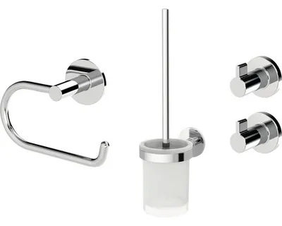 Obrázek produktu pro Koupelnová sada LENZ VIDA háčky, držák WC papíru, WC štětka