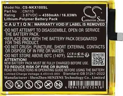 Produktbild von TECHTEK Akku Kompatibel mit [Nokia] CX10, TA-1332, TA-1341, TA-1350, TA1344, X20 Ersetzt CN110