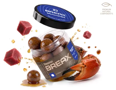 Produktbild von DELPHIN BreaX MonstaFISH, Dip-Boilies, Monsterkrabbe-Thunfisch, 200 ml, 1Stk., 101007171, KI-generiertes Bild