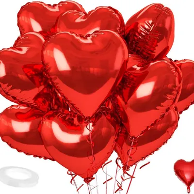 Produktbild von Herz Folienballon Rot 36 Stš¹ck£¬Herzballons Hochzeit Rot,Herz Helium Luftballons,Herzluftballons fš¹r Party,Geburtstag,Valentinstag, Hochzeit, Verlobung,Muttertag Dekoration