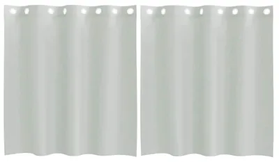 Image de vidaXL Voile Rideaux avec oeillets 2 pcs. Gris clair 140x140 cm