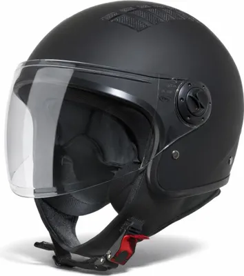 Produktbild von VINZ Como Jethelm mit Visier ECE 22.06  | Roller Helm Mopedhelm Für Motoroller & Vespa | Herren & Damen | Motorradhelm in XS-XL | Erhältlich in 4 Farben - Matt Schwarz | M (57 - 58 cm)