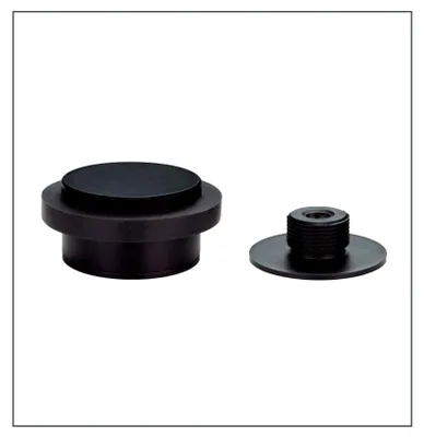 Obrázok produktu pre Čierna podlahová zarážka | Ø35x20 mm | Lepenie a/alebo skrutkovanie