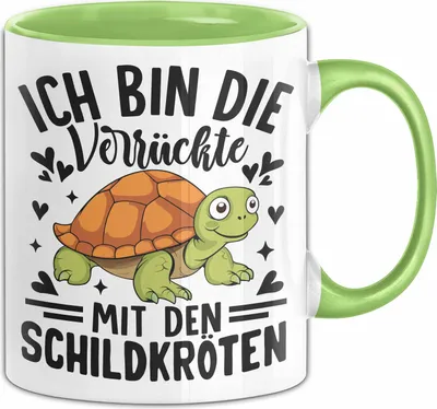 Produktbild von Schildlkröten Tasse Geschenk Ich Bin Die Verrückte Mit Den Schildkröten Geschenkidee (Grün)