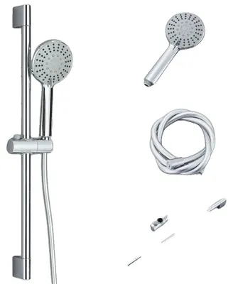 Produktbild von Duschset, Handbrause mit Rutschstange, Edelstahl, Chrom A