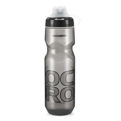 Produktbild von ROCKBROS Trinkflasche Auslaufsicher, Wasserflasche Einhandöffnung Sichere Verriegelung, 750ml BPA-frei, Fahrradflasche Grau
