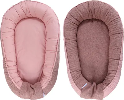 Produktbild von MamaLoes Teddy Bouclé Rosa Wendbares Babynest
