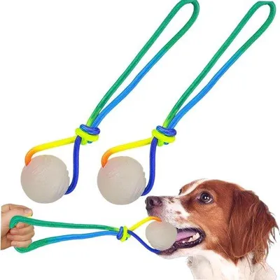 Productafbeelding van Honden Speelgoed Ballen - Tandenslijper Touw - Verdrijven Verveling - Lichtgevend Ontwerp - 2 Stuks - Niet Gespecificeerd