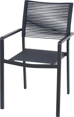 Produktbild von Siena Garden Leeds 2 Stapelsessel - Aluminium & Rope, dunkelgrau (T73516)
