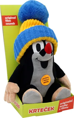 Produktbild von Kuscheltier Der kleine Maulwurf mit der blauen Mütze spricht 20 cm Schwarz/Blau, 48912G