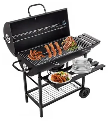 Immagine prodotto di Barbecue a carbone - Carrello per barbecue - Con termometro - Con coperchio - Su ruote - 105,5 x 85 x 118 cm