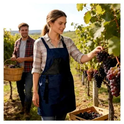 Produktbild von Gartenschürze – wasserdichtes Canvas-Outfit mit Schnellverschluss und Taschen, geeignet für Gärtner, Klempner und Outdoor-Aktivitäten