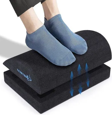Produktbild von Famanu Fußstütze Ergonomisch - Verstellbare Fußablage mit Memory-Schaum - Grau