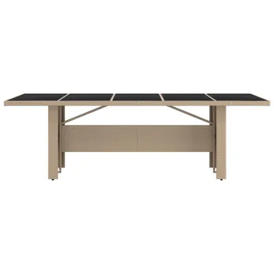 Produktbild von "im Sonderangebot"Esstisch/Outdoor Tisch - Gartentisch - moderne Design - Balkontisch - mit Glasplatte Beige Poly Rattan & Hartglas DEMöbel 9430461