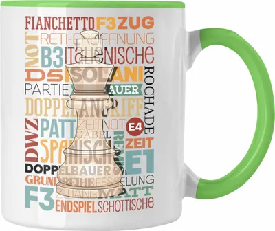 Produktbild von Trendation - Schach Tasse Geschenk für Schach-Spieler Profis Lustiger Spruch Grafik (Grün)