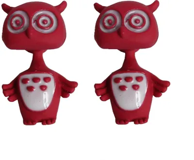 Produktbild von 3D Eule Ohrstecker Ohrringe in der Farbe Rot