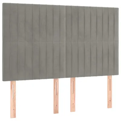 Immagine prodotto di vidaXL Testiere 4 pz. Velluto grigio chiaro 72x5x78/88 cm