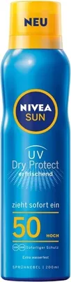 Zdjęcie produktu dla NIVEA Protect & Dry Touch Refreshing Sun Mist SPF 50, Krem z filtrem przeciwsłonecznym, Ciało, Spray, Ochrona, Orzeźwiający, Skóra normalna, 200 ml