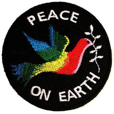 Obrázok produktu pre Peace Dove of Peace - nažehľovacia nášivka, nažehľovacia obtlačok, nášivka, záplata, na nažehlenie, veľkosť: Ø 7,5