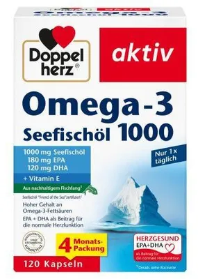 Produktbild von Doppelherz Omega-3 Seefischöl 1000 Kapseln 120 St