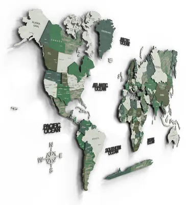 Zdjęcie produktu dla Giallobus - Mapa świata 3D - Giallobus - 161D x94S cm - Rzeźby ścienne - Drewno MDF