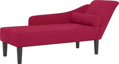 Produktbild von vidaXL Chaiselongue mit Kissen Weinrot Samt