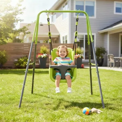 Productafbeelding van Baby schommel met veiligheidszitje, geschikt voor binnen en buiten, voor peuters
