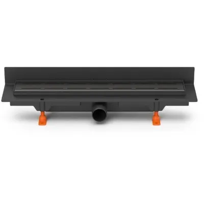 Productafbeelding van Lineaire vloerput voor wandmontage, 850 mm, diameter 40 mm, zijdelijke aansluiting, zwarte afwerking