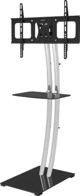 Produktbild von Standfuß MyWall für Bildschirme 37" - 70" (94-178 cm), Belastung bis 65 kg, verchromte Halterungsstangen & schwa