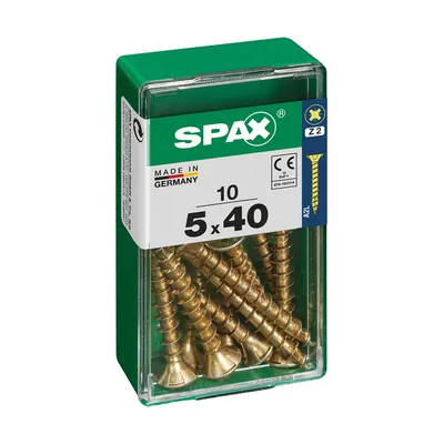 Image de Boîte 10 Unités. Vis A Bois Spax Cab. Plat Yellox 5.0x40mm Spax